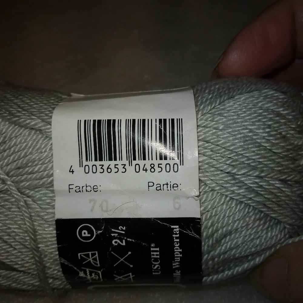 YARN Super Glanz 100% cotton yarn in light gray, made in Germany
